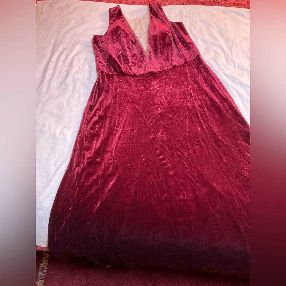 Jenny Yoo Burgundy Red Velvet Dress size 22